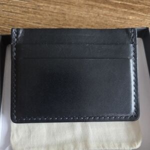 Minimal Black Leather Card Holder - Men's Accessories
